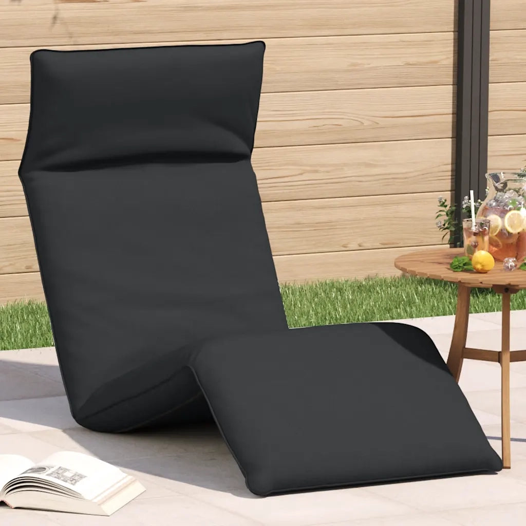 Lettino Pieghevole Nero 175x54x8,5 cm in Tessuto Oxford 4019753