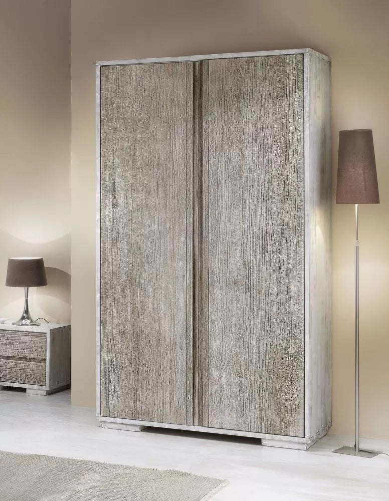 Armadio 2 porte shabby chic in legno l.120 p.60 h.220 - Mobili 2G