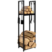 IDMarket - Portatronchi verticale in acciaio nero con accessori e 1 ripiano H.112 CM