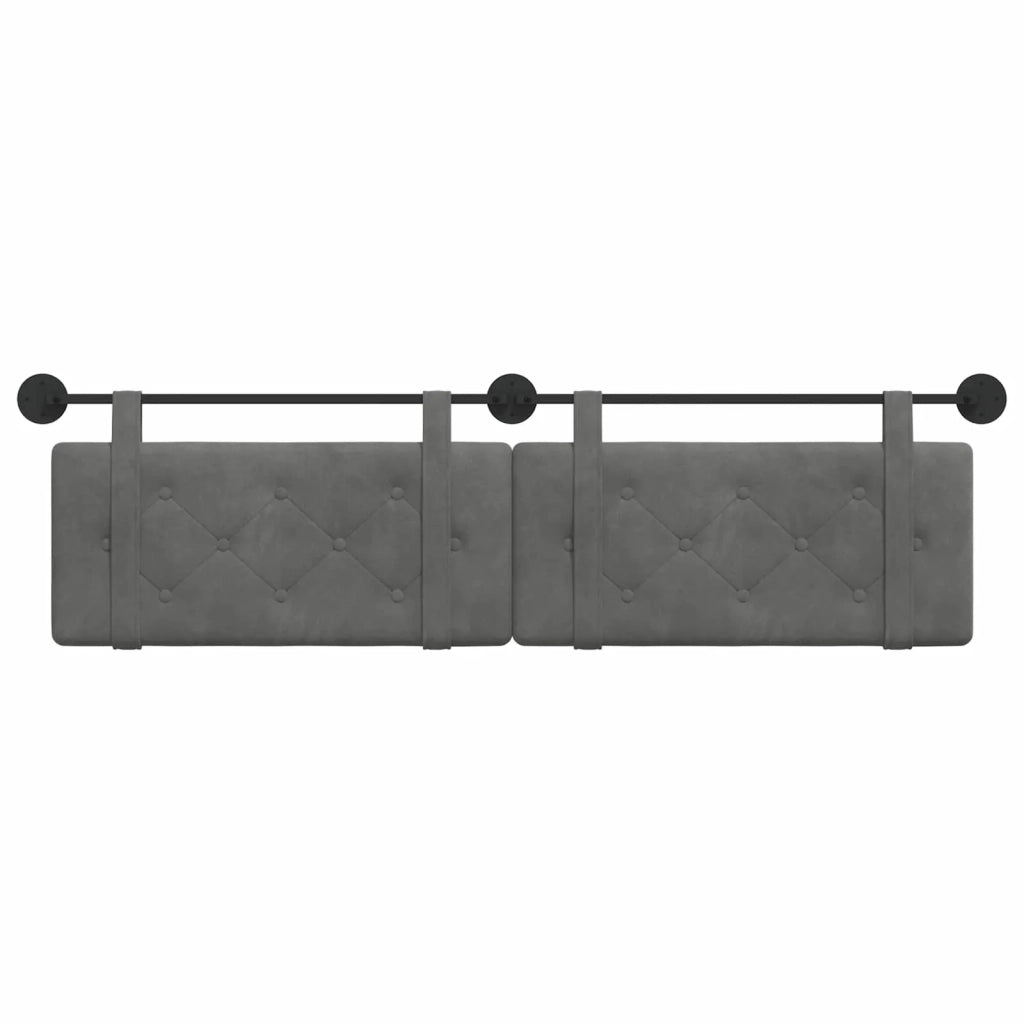 Testiera sospesa Grigio scuro Velluto 42031691