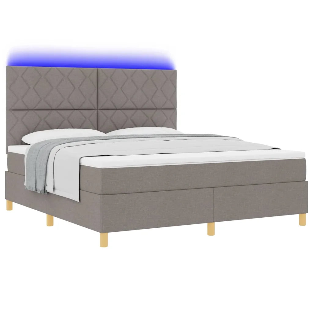 Letto a Sorgente LED con materasso Talpa 180 x 200 cm Tessuto 3343198