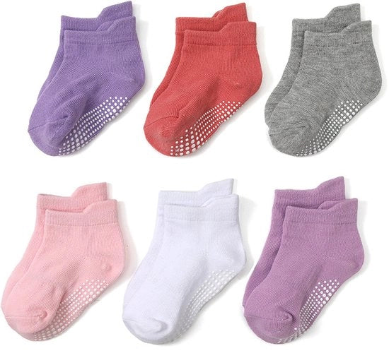 Antislipper per bambini, 6 paia, calze ABS, bambini, neonati, ragazze, bambini piccoli, antislip, 0-10 anni