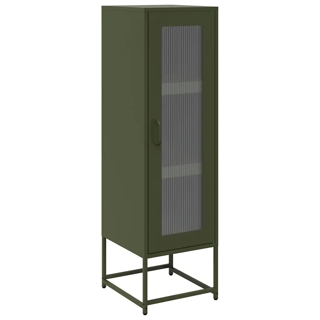 Credenza Verde Oliva 36x39x123 cm Acciaio Laminato a Freddo