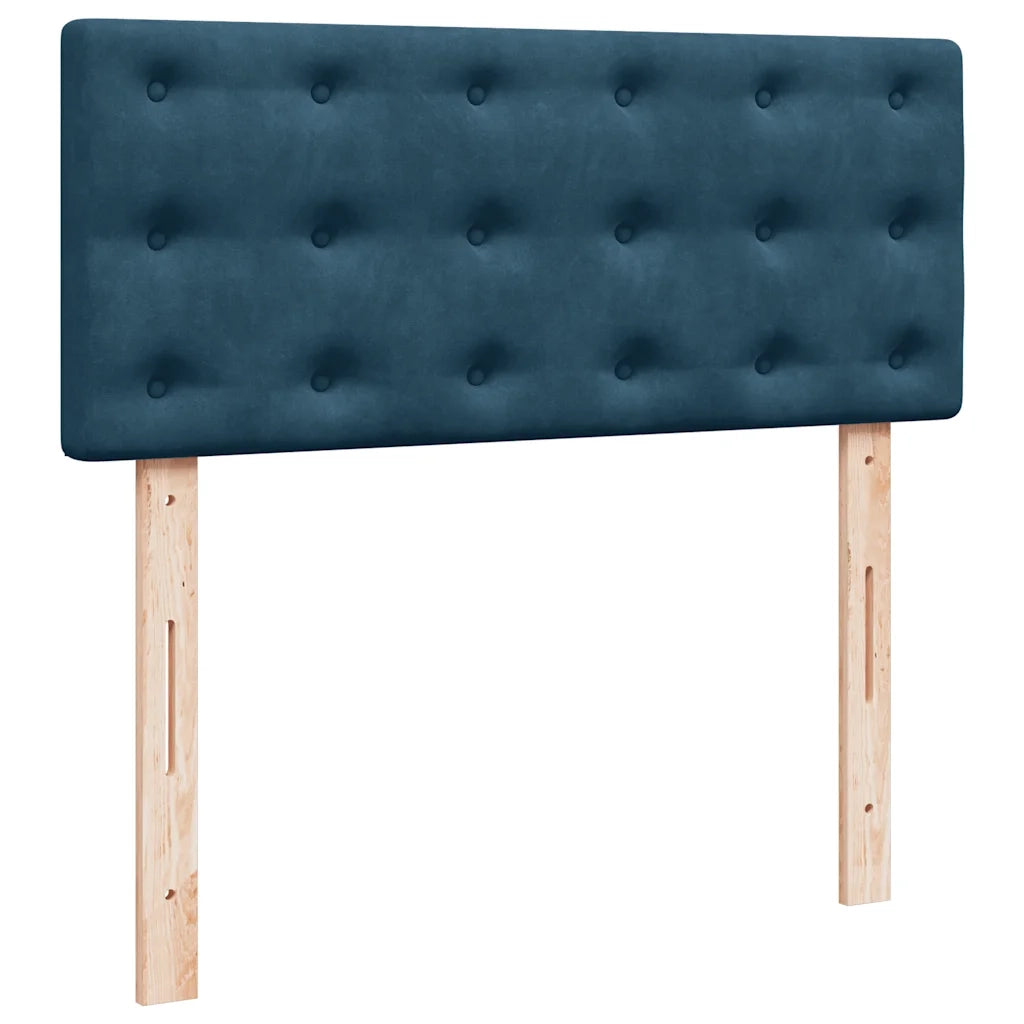 Struttura Letto Pouf con Materasso Blu Scuro 120x200 cm Velluto 3312762