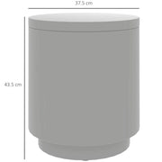 TAVOLINO MULTIUSO CON SECCHIELLO GHIACCIO E COPERCHIO IN CEMENTO E ACCIAIO INOX Ø 37.5X43.5 CM GRIGIO CHIARO