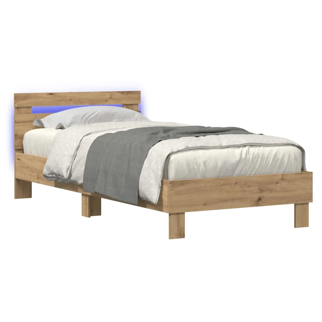 Letto con LED Rovere Artigianale 80 x 200 cm