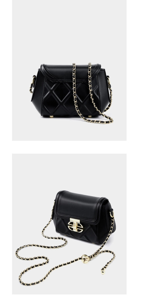 Borsa a tracolla da donna in vera pelle, modello tote, alla moda, modello hobo, nera.