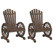 Sedie da Giardino Adirondack 2 pz | Sedie da Esterno in Legno Massello di Abete