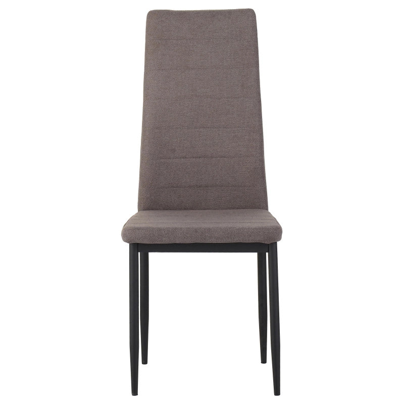 Set di 6 Sedie Dahlia In Tessuto Tortora 42x51x98,5