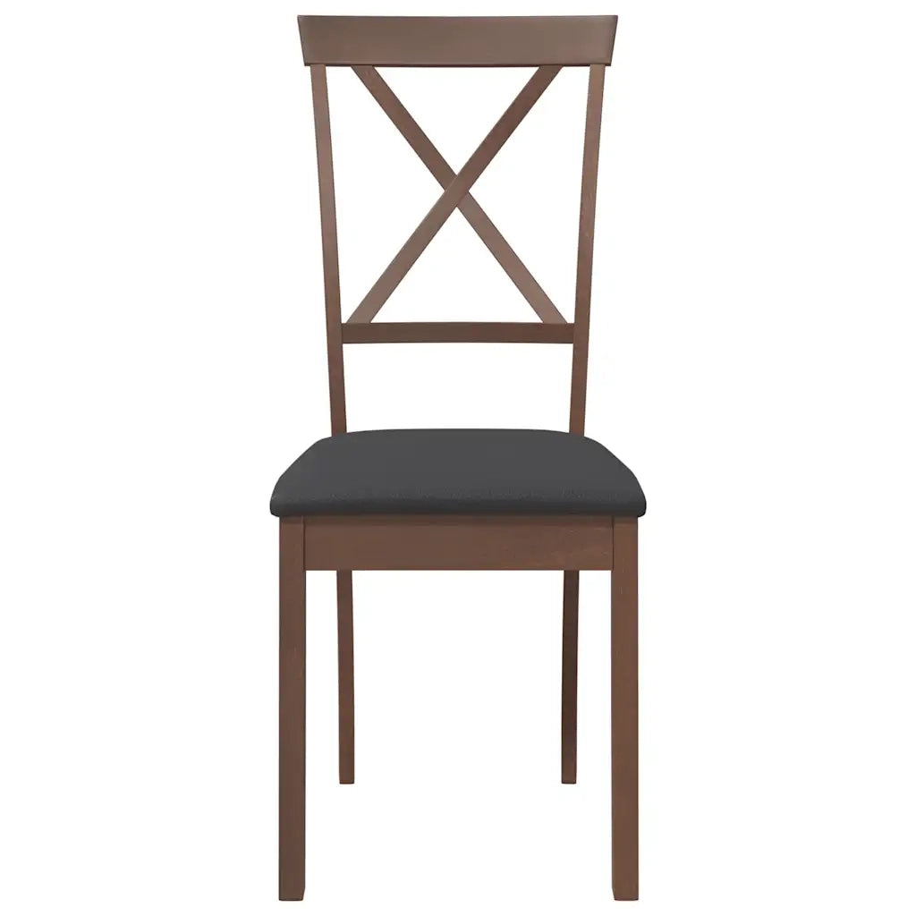 Sedie da Pranzo con Cuscini 2pz Marrone Legno Massello di Hevea 4102402