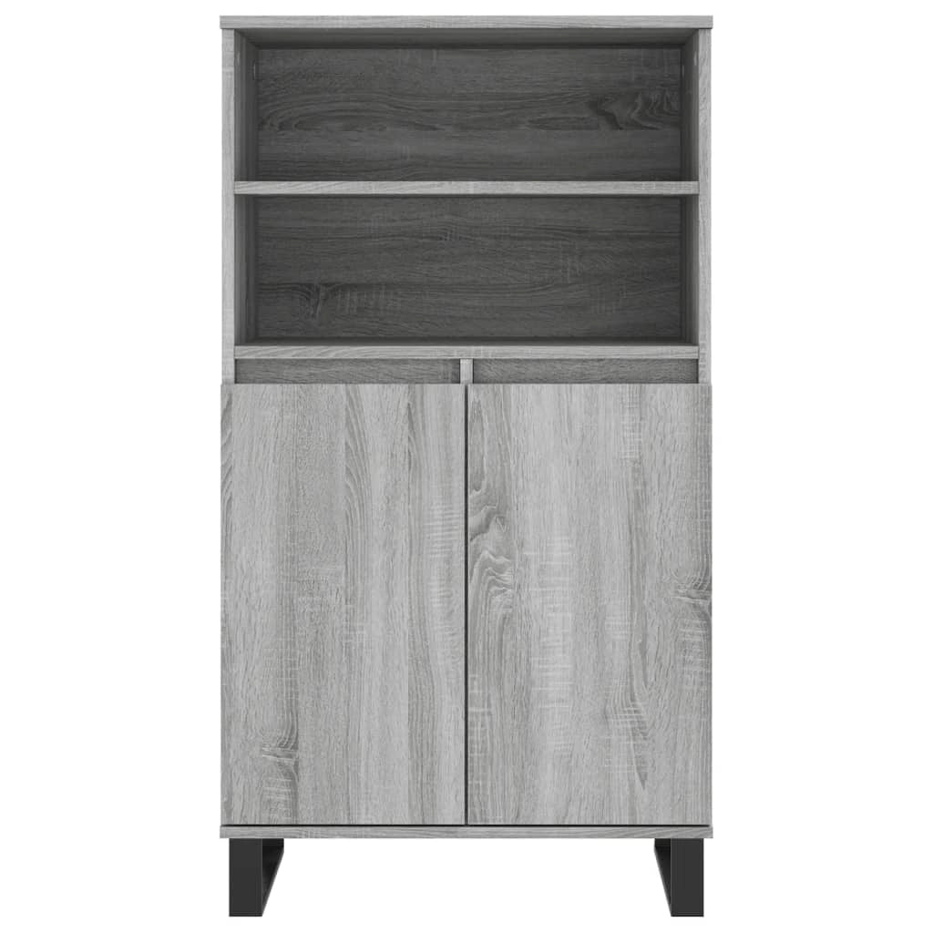 Buffet credenza cassettiera armadio mobile contenitore organizer cucina soggiorno salotto rovere Sonoma alto 60 x 36 x 110 cm legno ingegnerizzato grigio 02_0035380