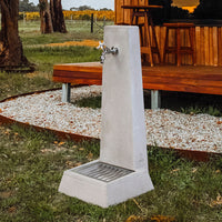 Fontana da Giardino Senza Rubinetto in Cemento Granulato di Marmo Oslo Grigio