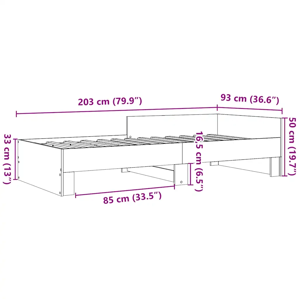 Giroletto Grigio Cemento 90x200 cm in Legno Multistrato