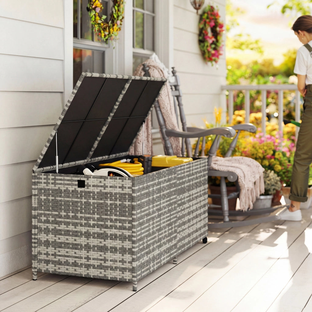 Cassa da giardino in resina ¨C zephmum ¨C 650 L, impermeabile, con fodera a zip