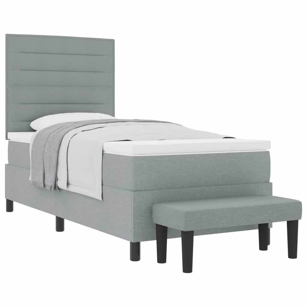 Letto a molle con testiera Grigio chiaro 80 x 200 cm Tessuto 3343946