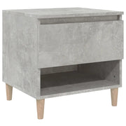 Comodino | Armadio da Notte | Mobiletto da notte Grigio Cemento 50x46x50 cm in Legno Multistrato