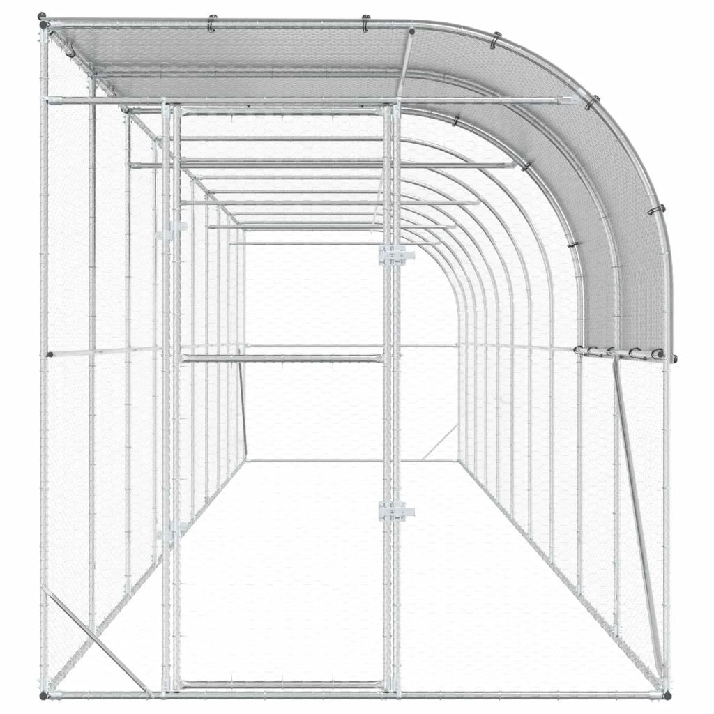 Gabbia per Polli Contro il Muro Argento 1000 x 200 x 215 cm 3434744