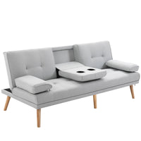 Divano Letto 3 Posti 181x77x72 cm in Tessuto  Grigio
