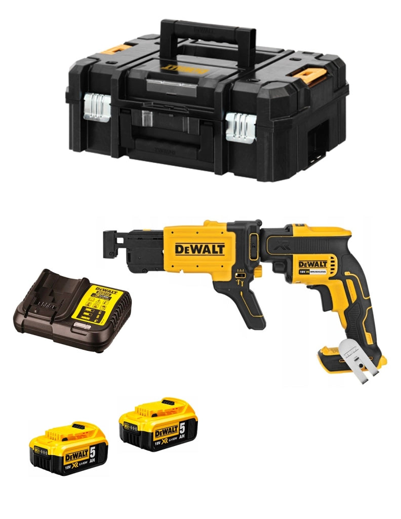 Avvitatore per Cartongesso DeWALT DCF620P2K (2 x 5,0 Ah + DCB112 + TSTAK II + Caricatore rapido per viti)