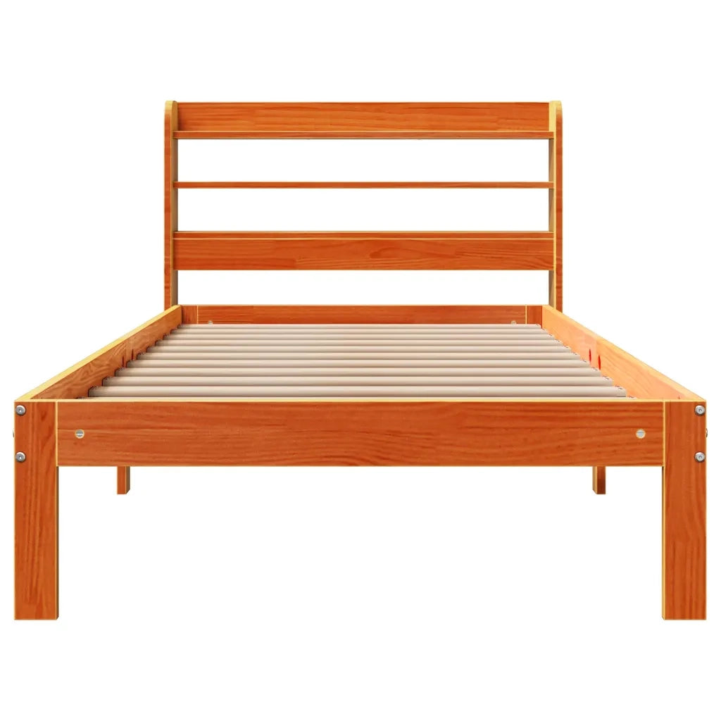 Letto senza Materasso Marrone Cera 100x200 cm in Legno di Pino 3306804