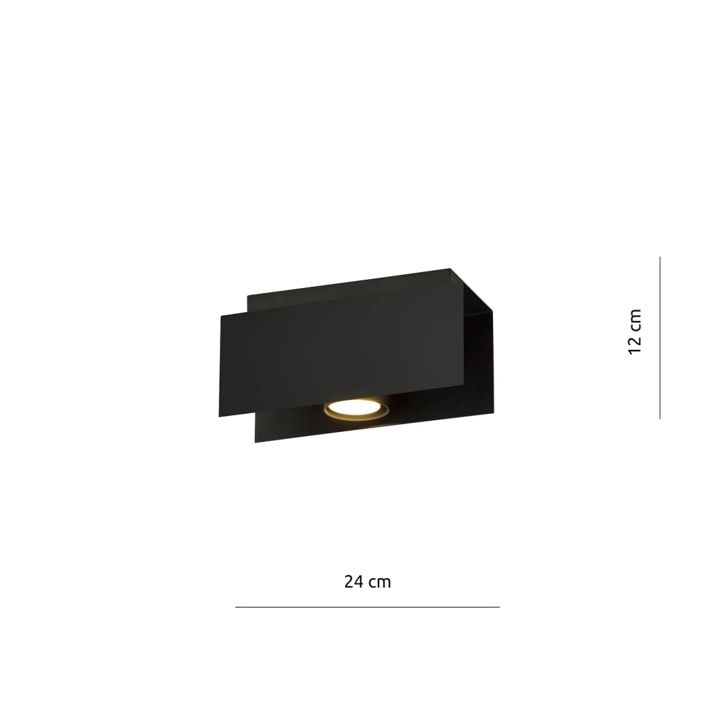 Plafoniera Moderna 1 Luce Persico In Acciaio Nero