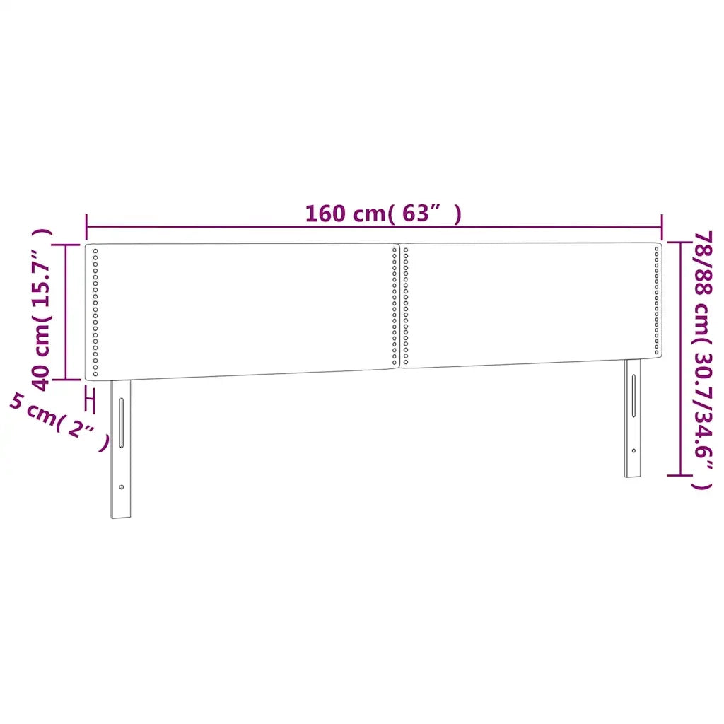 Testiera a LED Blu scuro 160x5x78/88 cm in Tessuto 3121530