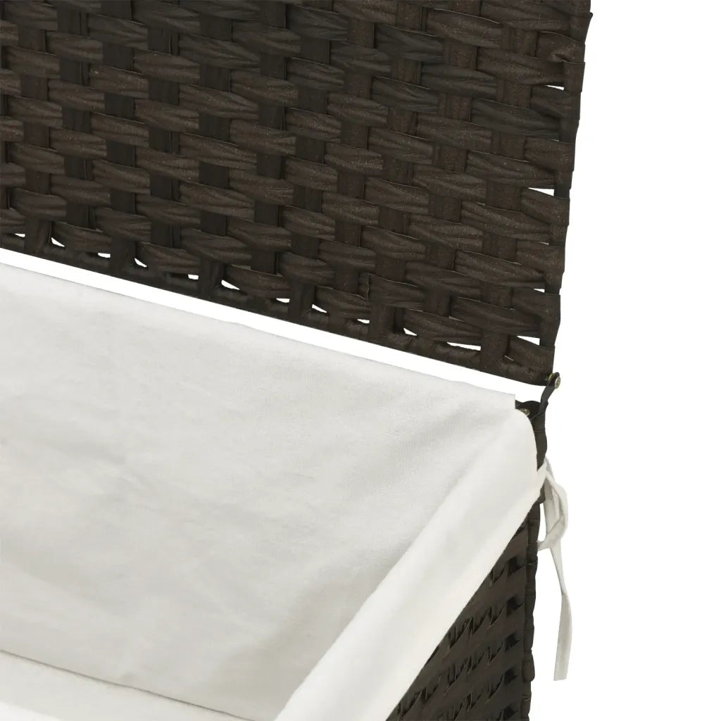 Cesto Biancheria Coperchio Marrone Scuro 55,5x35x34 Polyrattan CFW9698030