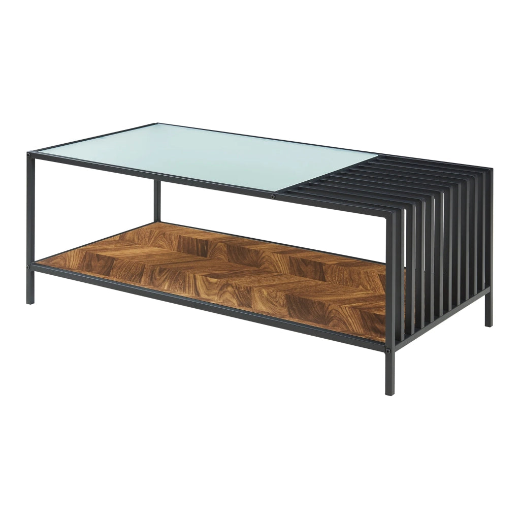 Tavolino/consolle 120 x 60 x 45 cm nero / effetto rovere scuro 03_0010835