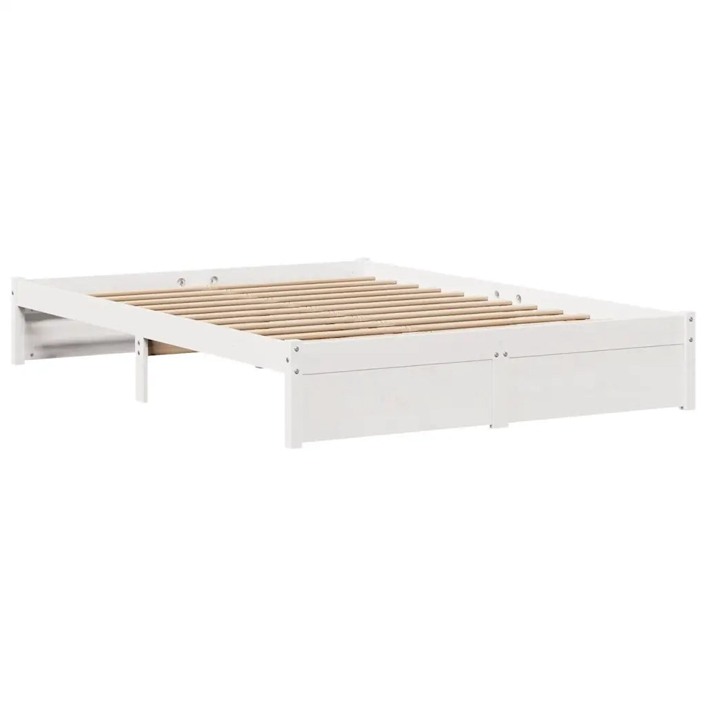 Giroletto con Testiera senza Materasso-Struttura Letto Bianco 140x190 cm 320652