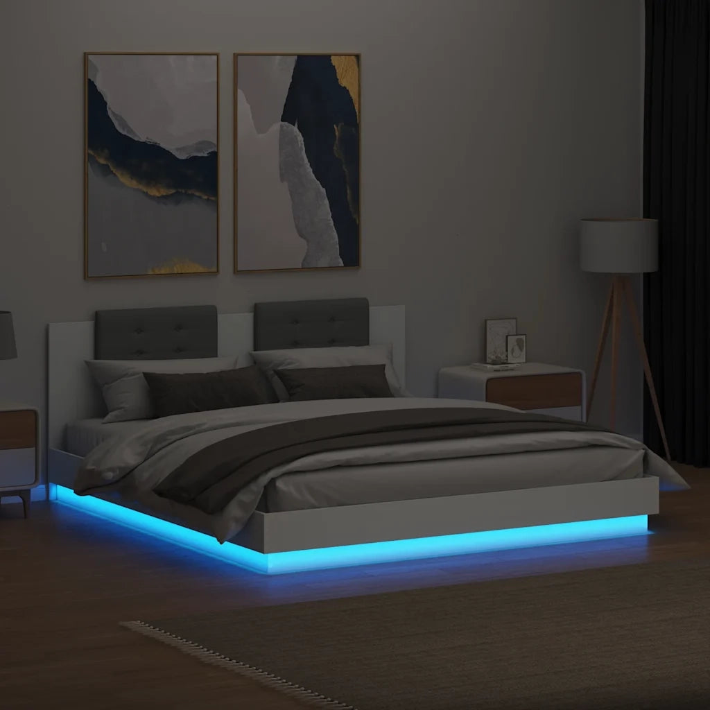 Giroletto con LED senza Materasso Bianco 180x200 cm 3209989
