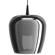 Zafferano Lampada a sospensione Bilia 230V LED 8W in vetro borosilicato soffiato a bocca finitura Nero e Argento, diametro 27cm, H 333cm