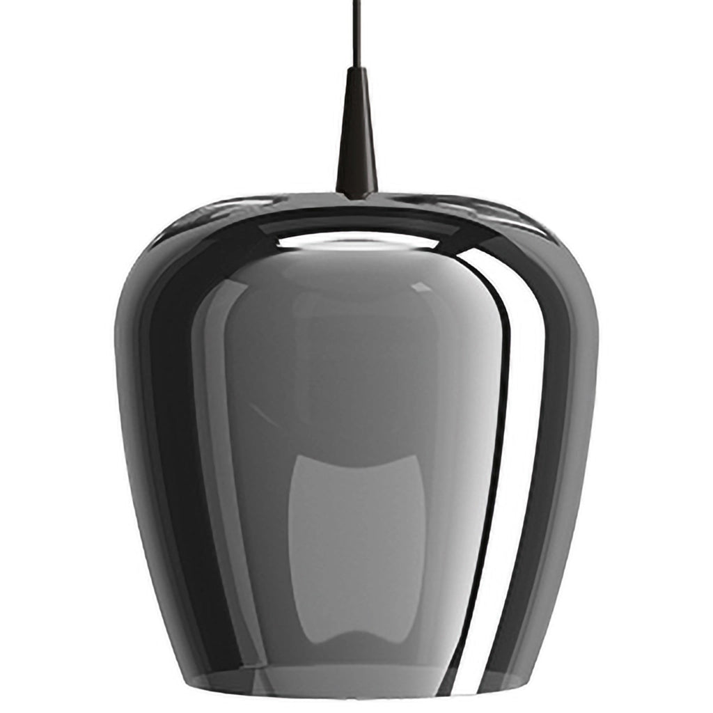Zafferano Lampada a sospensione Bilia 230V LED 8W in vetro borosilicato soffiato a bocca finitura Nero e Argento, diametro 27cm, H 333cm