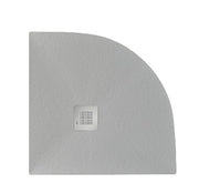 Piatto doccia 100x100 cm effetto pietra marmoresina STONE semicircolare grigio cemento FRANCIA