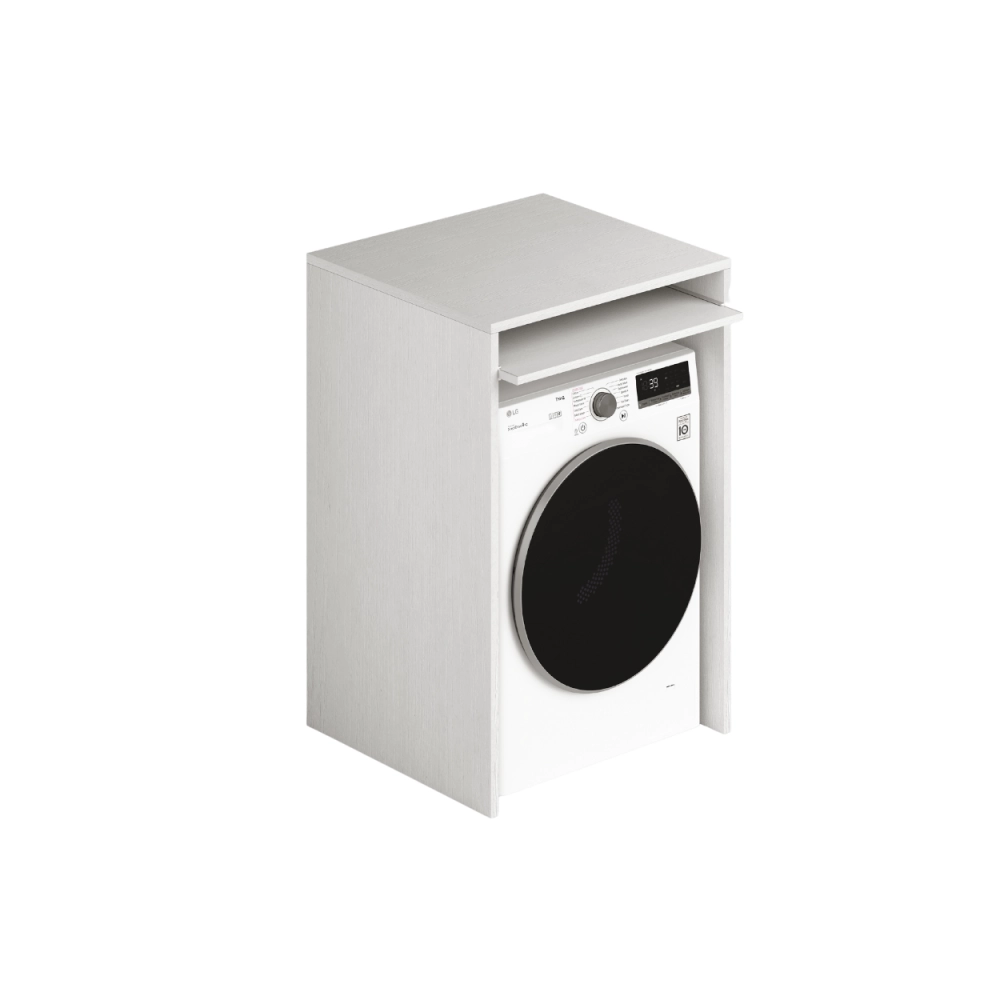 Coprilavatrice in legno ripiano estraibile 71x65x105 colore bianco frassinato
