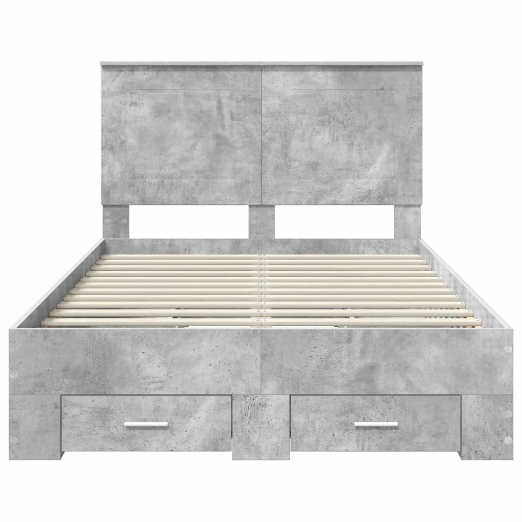 Struttura del letto con testiera Grigio cemento 120 x 190 cm 3409670