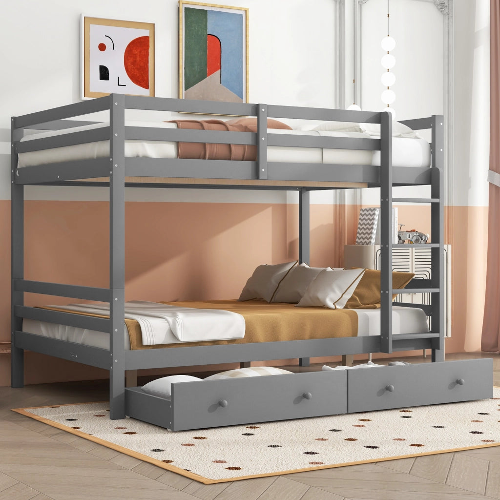 Letto a castello funzione contenitore pino grigio 140x200 cm