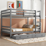 Letto a castello funzione contenitore pino grigio 140x200 cm