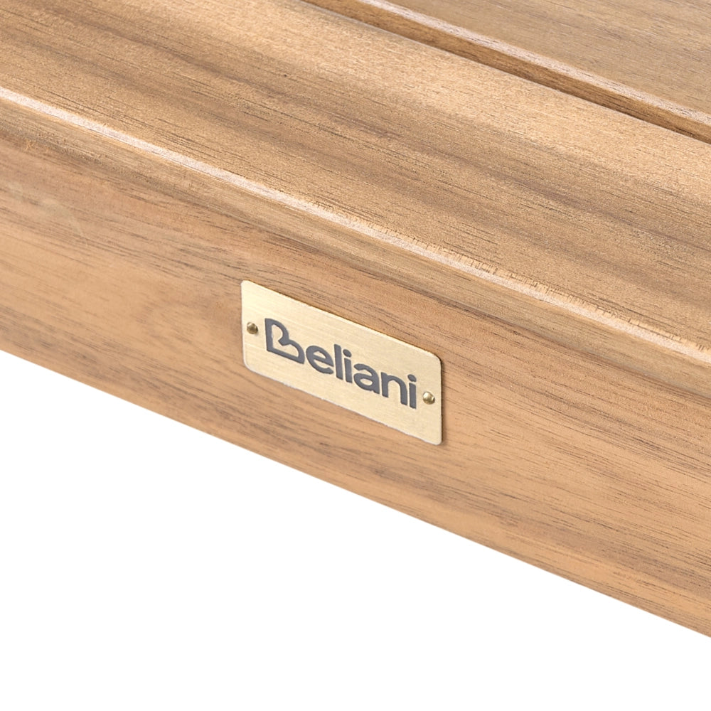 Tavolo da giardino marrone chiaro in legno di acacia certificato 70 x 70 cm piano rettangolare stile rustico da esterno