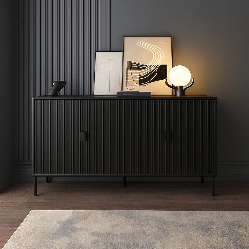 Madia Ostiglia, Credenza Cassetti, 203x49x83h cm Nero