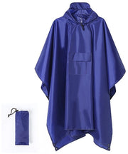 Reggisole impermeabile per adulti - impermeabile reggisole riutilizzabile per adulti - 1 pezzo - impermeabile leggero - adatto per camminate all'aperto, campeggi, ciclismo e viaggi - reggisole a tre in uno - Blu reale