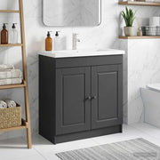 Mobiletto da bagno sotto il lavello Nero 78,5 x 37,5 x 81 cm 890075