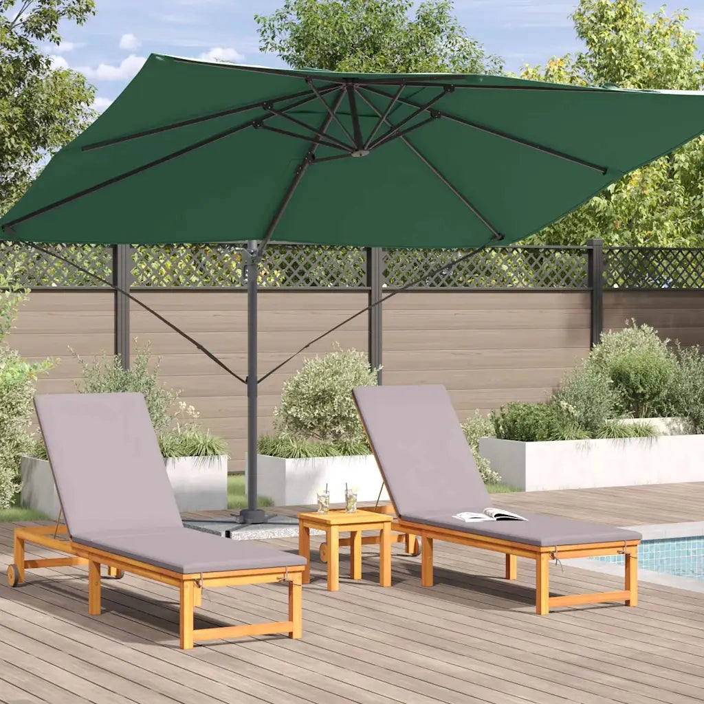 Ombrelloneda-Ombrello da giardino balcone Verde 351 x 250 x 260 cm Poliestere e Alluminio