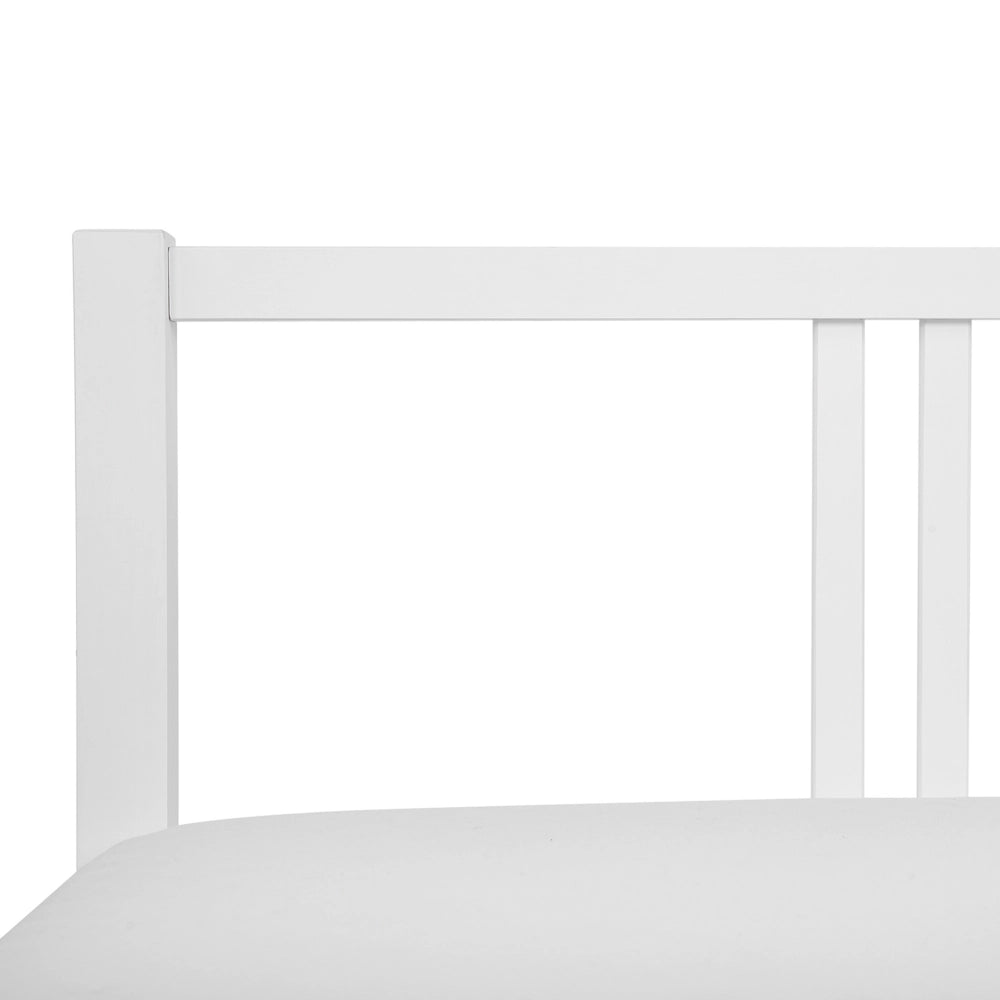 Letto in Legno di pino Bianco con Rete a Doghe Stile Classico 180 x 200 cm