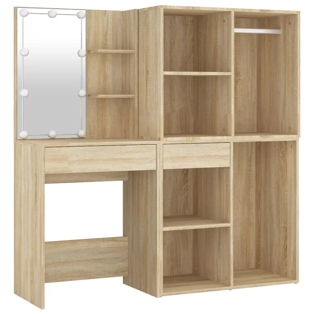 Toletta LED con 2 armadietti 60 x 40 x 140 cm legno ingegnerizzato beige 02_0006246