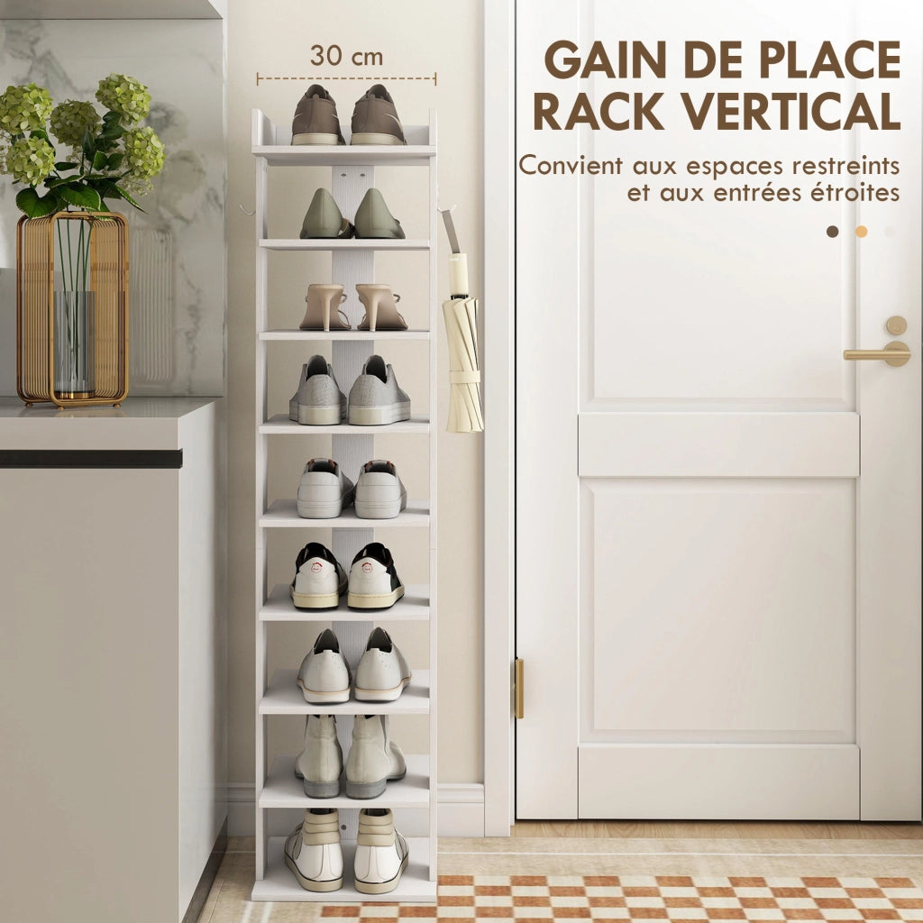 Etagere per scarpe 9 livelli ¨C zephmum ¨C bianco 30x30x128,4cm