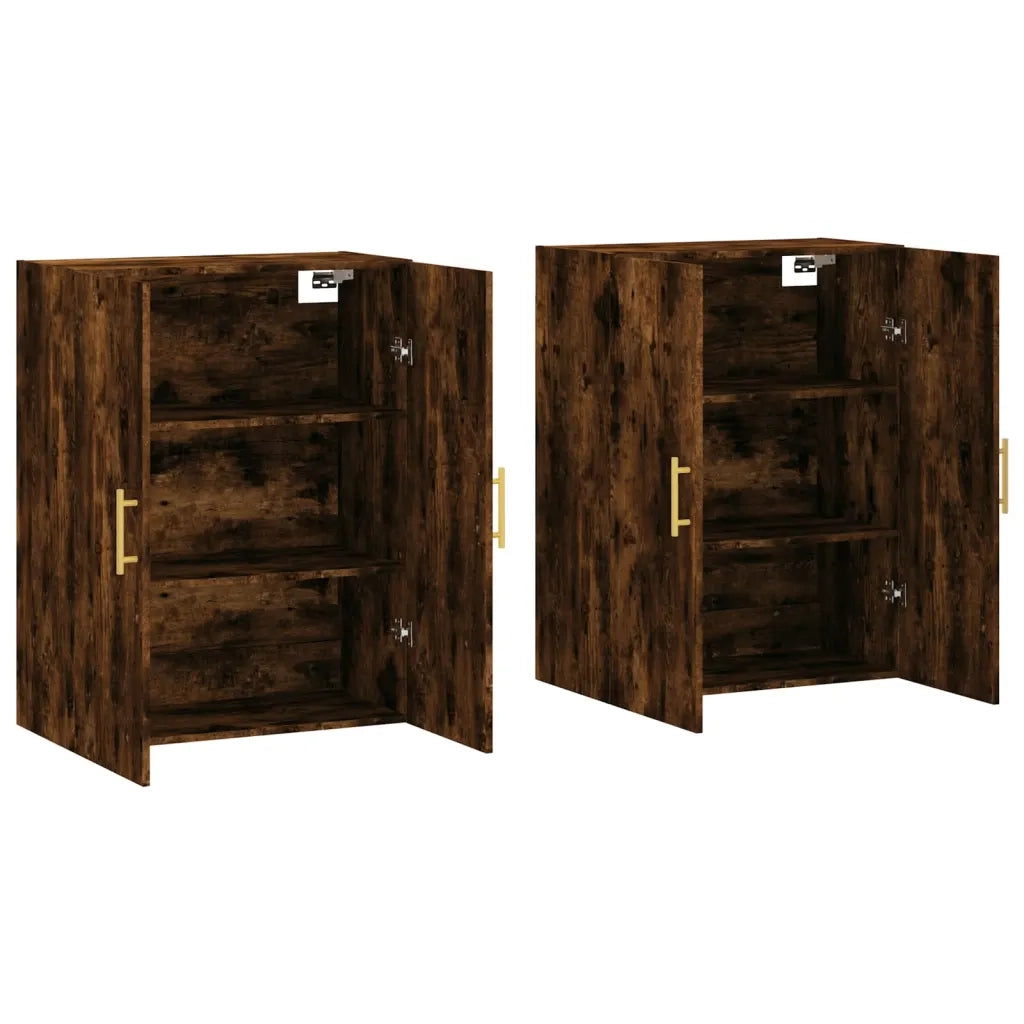 Mobili a Parete 2 pz Rovere Fumo 69,5x34x90 cm 3195616