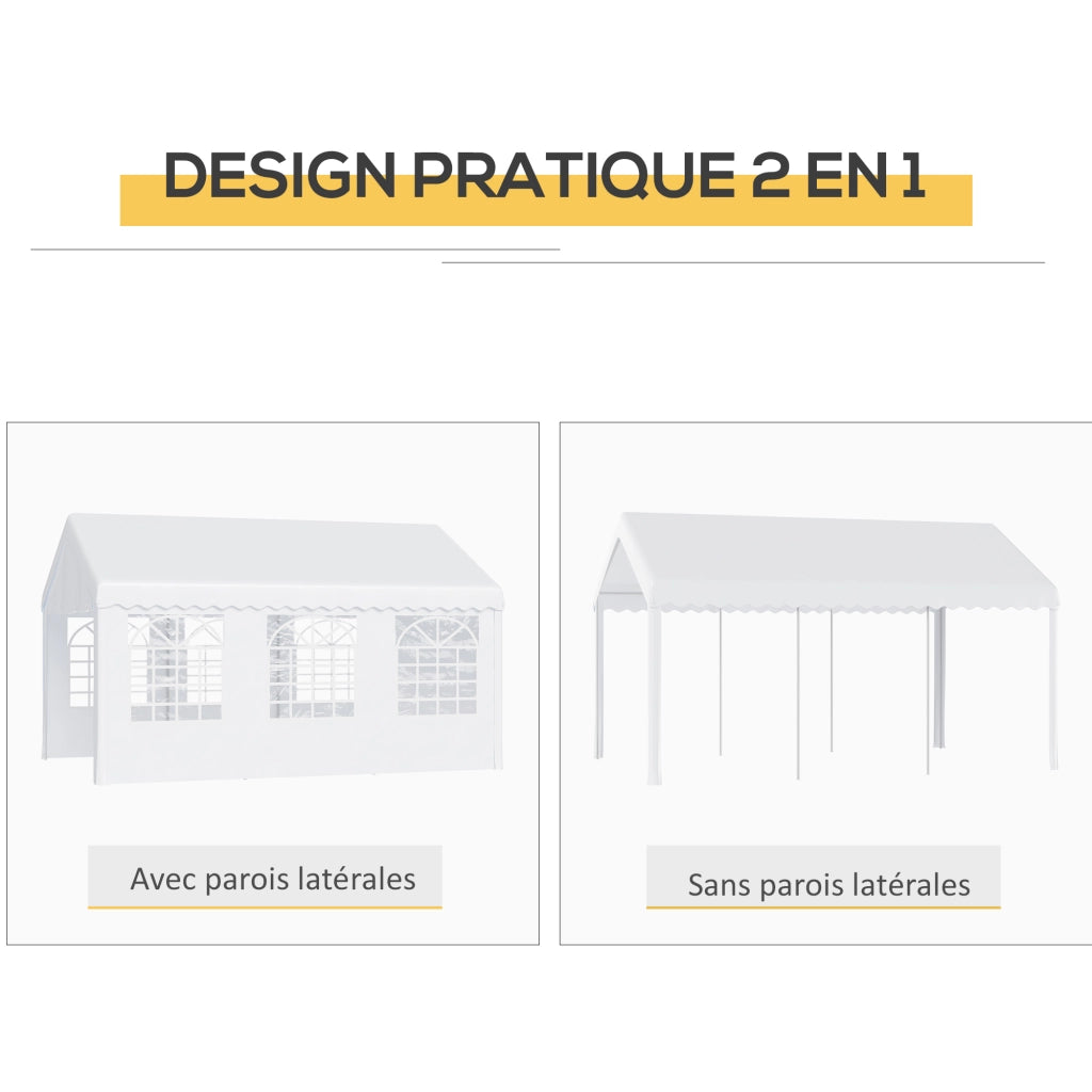 Tenda da giardino Chapiteau Barnum ¨C zephmum ¨C Bianco 6x4x2.8m Polyethylene Acciaio
