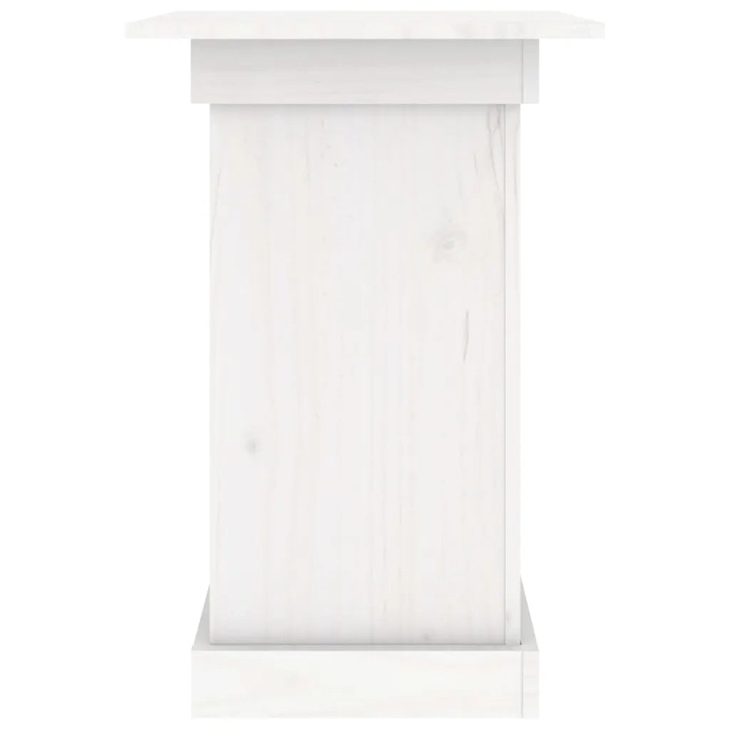 Portafiori | Sostegno per piante bianco 40x40x60 cm in Legno Massello di Pino