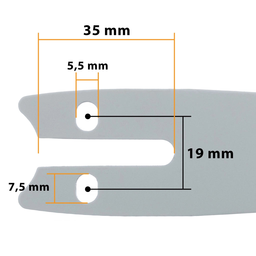 Piastra Guida per Motosega Elettrica Rosfix 4" – Acciaio di Alta Qualità | Lunghezza 13cm, 28 Maglie