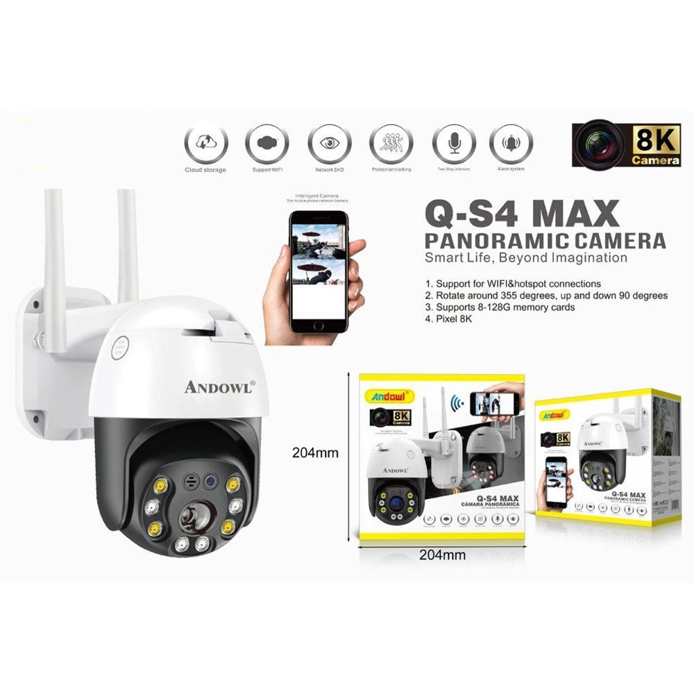 Trade Shop - Telecamera Ip Wi-fi Panoramica Di Sorveglianza 8k Wireless Impermeabile Q-s4 Max -